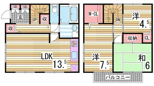 兵庫県神戸市西区池上4丁目【テラスハウス】の間取り
