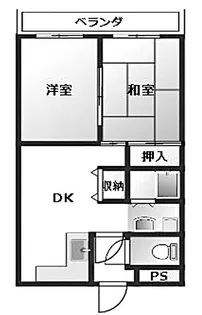 サンライフ若草【4階】の間取り