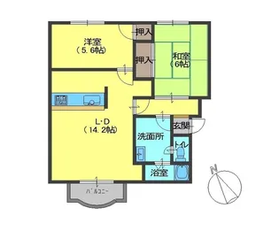コントラーダ逆瀬川【2階】の間取り
