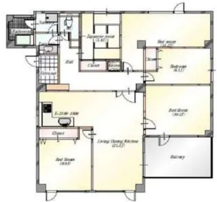 シオンズガーデン花川【4階】の間取り