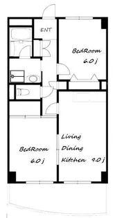 2LDKの間取り画像