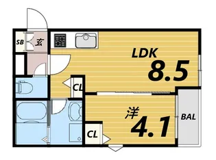 (仮称)La-Crea浜A棟【3階】の間取り