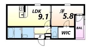 フジパレス東桜木町【1階】の間取り
