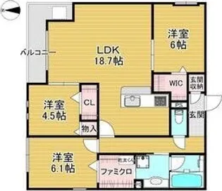 エステート南塚口【3階】の間取り