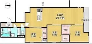 エステート南塚口【3階】の間取り