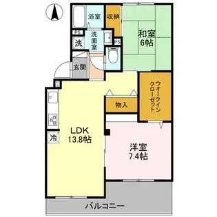 北仁川シティハイツ【2階】の間取り
