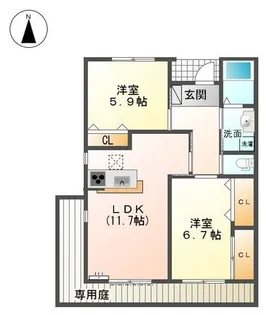 ピラ・ハーツ【1階】の間取り