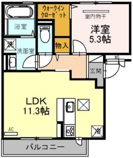 1LDKの間取り画像