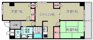 エコロシティ七松【4階】の間取り