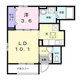 コート向田EAST【1階】の間取り