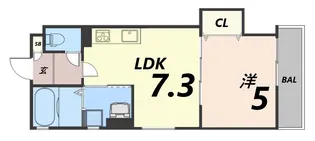 クリエオーレ猪名寺【1階】の間取り