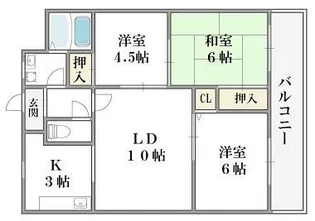 メルベーユ武庫川【4階】の間取り