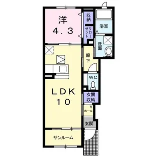 サンシャイン パレス【1階】の間取り