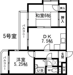 ダンディライオン宝塚Ⅱ【3階】の間取り