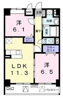 グラシス池尻【5階】の間取り