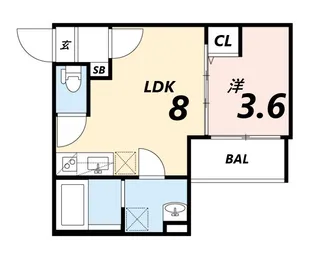エバーグリーンTACHIBANA【2階】の間取り