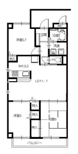グリーンエクセル稲野【3階】の間取り