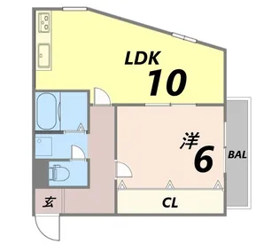 市隆ハイツ武庫之荘【3階】の間取り