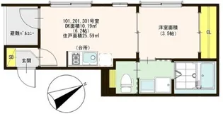 ハーモニーテラス千舟2【3階】の間取り