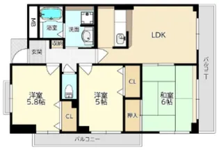 アビタシオン・アールデコ【3階】の間取り