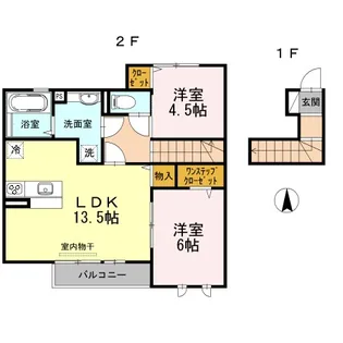 カサヴェール B棟【2階】の間取り