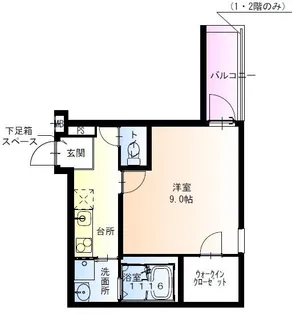 フジパレス歌島【1階】の間取り