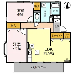 クレスト北ノ口【2階】の間取り