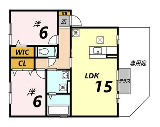 サンハイム常吉【1階】の間取り