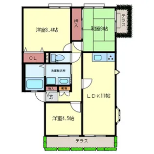サンヴィレッジ21【1階】の間取り