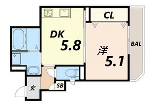 クリエオーレ梶ヶ島【3階】の間取り