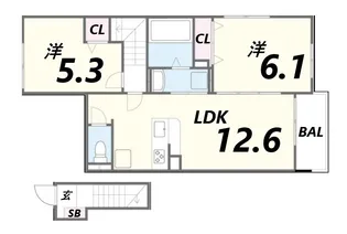 メゾン・デ・クール【2階】の間取り