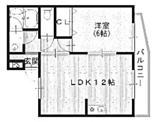ミスターK北武庫之荘【1階】の間取り