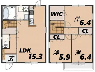 兵庫県尼崎市南武庫之荘6丁目【一戸建】の間取り