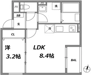 REGIES姫里【1階】の間取り