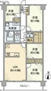 グランドメゾン新伊丹【7階】の間取り