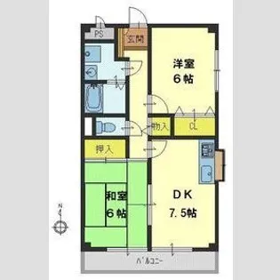 ハイツ桜ヶ丘【4階】の間取り