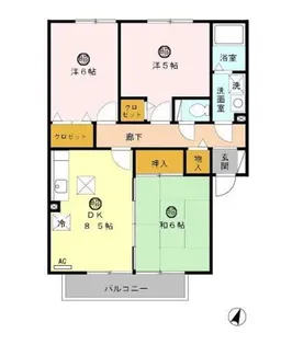 グランパルク向井 B棟【2階】の間取り