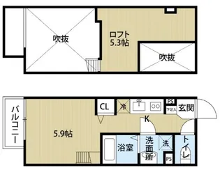 リベール塚口【2階】の間取り