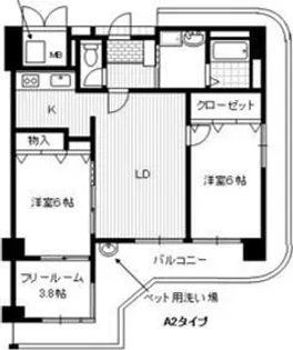 エーデル阪部【6階】の間取り