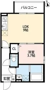 リュクスシティー武庫川【3階】の間取り