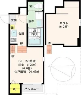 メイプルハイム【2階】の間取り