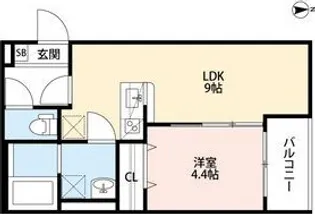 Casa Cielo尼崎(カサ シエロアマガサ)【3階】の間取り