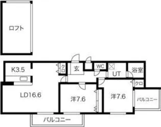ソレイユ東園田【3階】の間取り