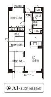 グランドール南野【2階】の間取り