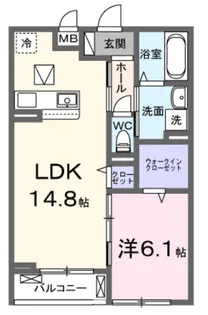 リヴァーサイド ヴィラ【2階】の間取り