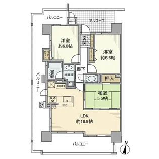 ワコーレ伊丹宮ノ前【6階】の間取り