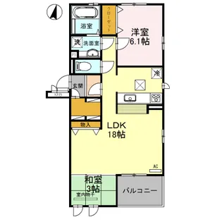 ル ポンテ B棟【1階】の間取り