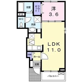 サニープレイスII【1階】の間取り