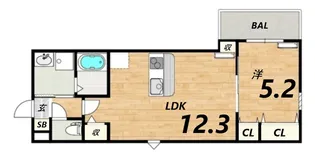 アブニール杭瀬【1階】の間取り