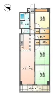 クレール南鈴原【3階】の間取り